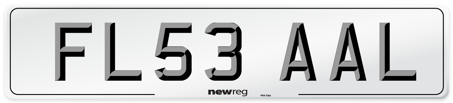 FL53 AAL Number Plate from New Reg